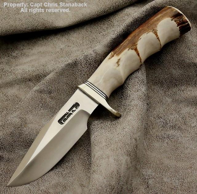Randall Model #23, GAMEMASTER with amber stag!